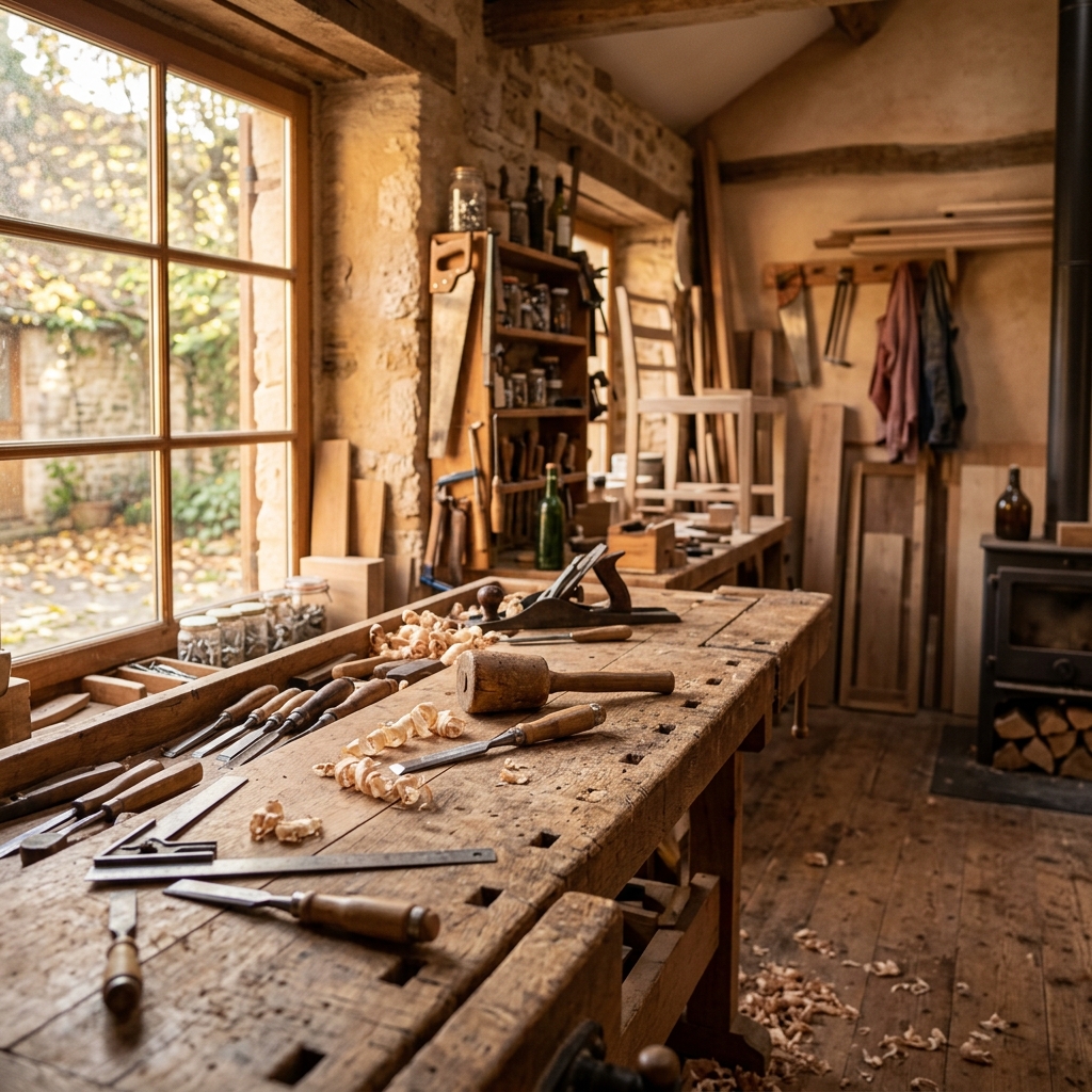 Atelier d'artisan menuisier